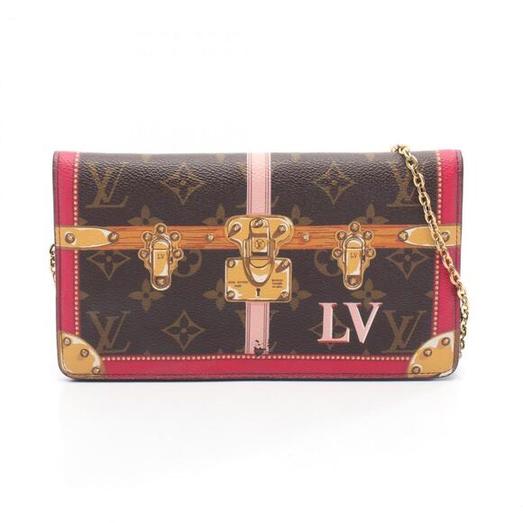 LOUIS VUITTON Authentic Brown Monogram Coated Canvas Pochette Shoulder Bag
